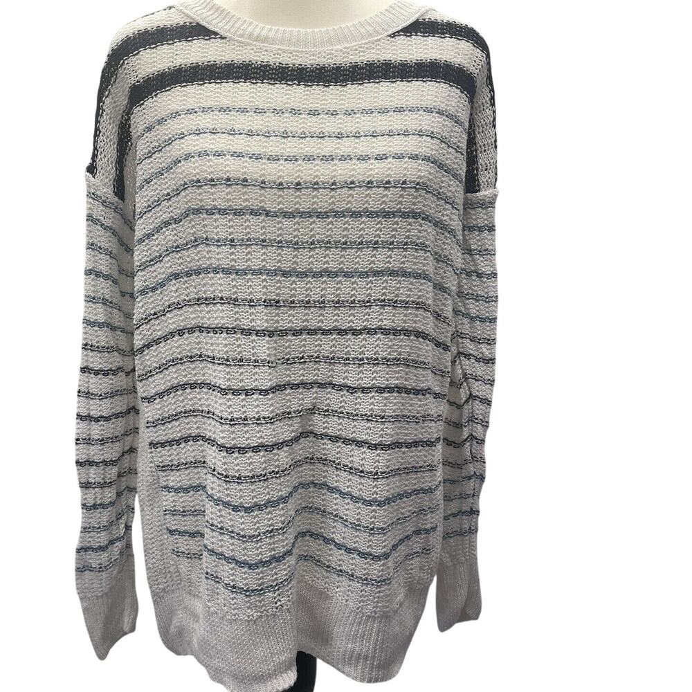 Ann Taylor Woman’s Medium Knit Semi Sheer Lightweight Sweater Nautical